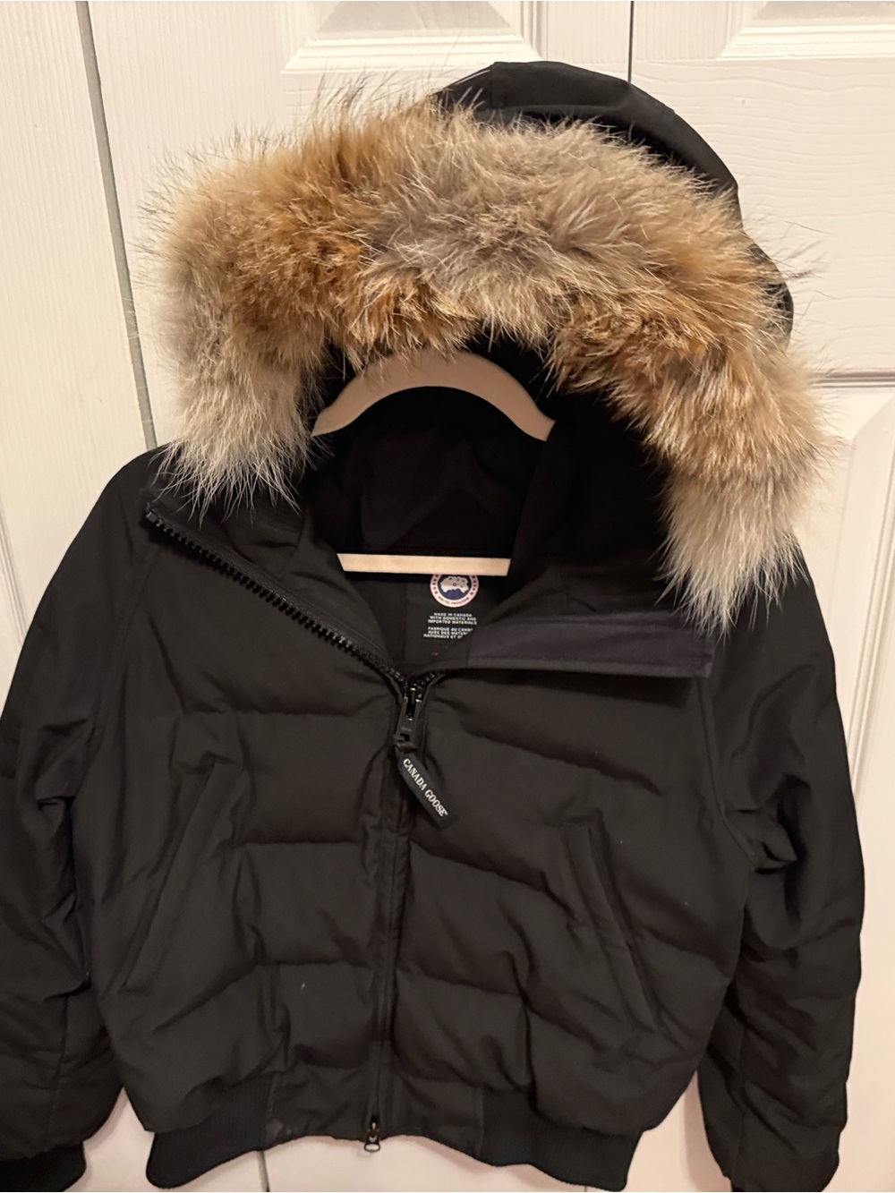 FIRM ON PRICE!!

Canada Goose Black Bomber Parka with Natural Fur Trim Hood